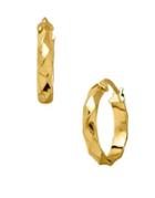 Lord & Taylor Wide Round Rib 14k Yellow Gold Hoop Earrings