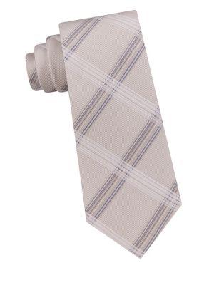 Calvin Klein Creme Plaid Tie