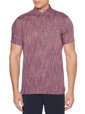 Perry Ellis Yarn Dyed Poplin Button-down Shirt