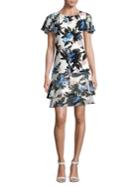 Ivanka Trump Floral-print Flutter Mini Dress
