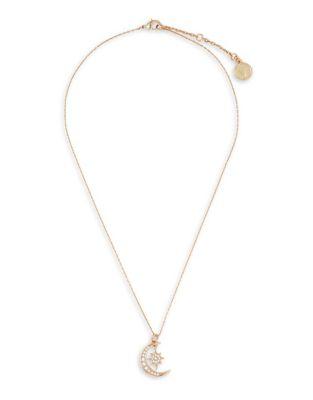 Vince Camuto Crystal Crescent And Star Pendant Necklace