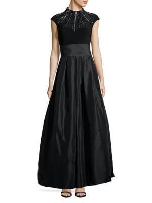 Vince Camuto Open Back Embellished Ball Gown