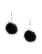 Nadri Crystal And Plush Mink Fur Drop Earrings