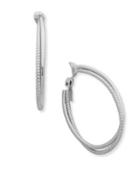 Anne Klein Textured Crossover Hoop