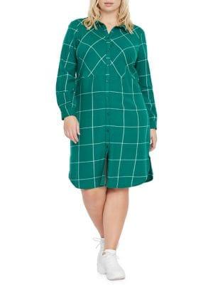Junarose Plus Checked Shirt Dress