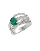 Effy Brasilica 14kt. White Gold Emerald And Diamond Ring