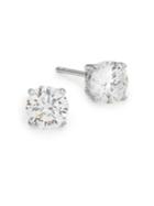 Lord & Taylor Round Cubic Zirconia And Sterling Silver Stud Earrings