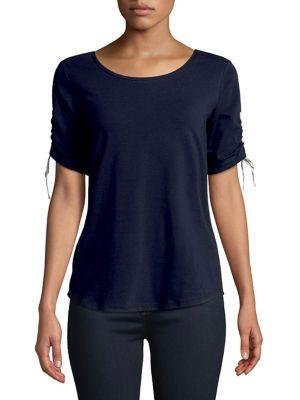 Jones New York Short Sleeve Cinched Top