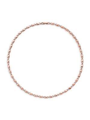 Michael Kors Mercer Link 14k Rose Gold Plated Strand Necklace