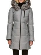 Soia & Kyo Quilted Christy Jacket With Silver Fox Fur Hood