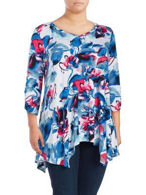 Context Plus Watercolor Printed Top