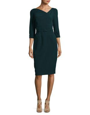Adrianna Papell Belted Crepe Sheath Dress