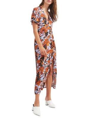 Miss Selfridge Floral Wrap Midi Dress