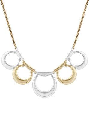 Lucky Brand Nouveau Americana Crystal And Two-tone Collar Link Necklace