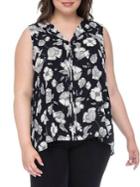 Bobeau Plus Lily Pleat-back Top