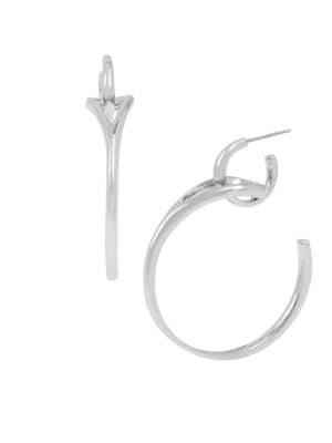 H Halston Open Hoop Drop Earrings
