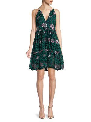 Belle Badgley Mischka Denya Floral A-line Dress