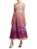 Marchesa Notte Floral Ombre Fit-&-flare Dress