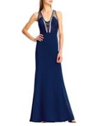 Aidan By Aidan Mattox Embroidered Lace Fit-&-flare Gown