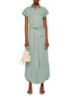 Mango Tabbed Waist-tie Maxi Shirt Dress