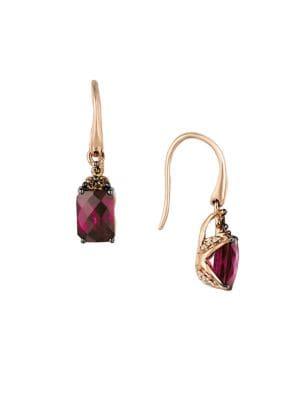 Le Vian 14k Strawberry Gold? Raspberry Rhodolite? Vanilla Dimaonds? & Chocolate Diamonds? Earrings