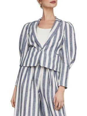 Bcbgmaxazria Stripe Cotton & Linen Blazer