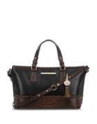 Brahmin Black Tuscan Tri-texturemini Asher Satchel