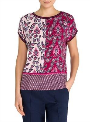 Olsen Two-tone Floral Pano Tee