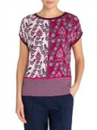 Olsen Two-tone Floral Pano Tee