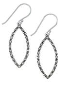 Lord & Taylor Sterling Silver And Marcasite Open Marquise Drop Earrings