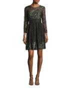 French Connection Floral Lace Fit-and-flare Dress