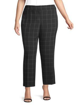 Nipon Boutique Plus Stretch Checked Crepe Trousers
