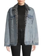 Free People Spread Collar Denim Jacket