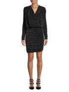 Bailey 44 Sparkley Shirred Long Sleeve Mini Dress