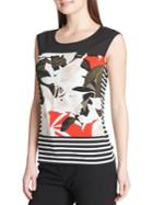 Calvin Klein Sleeveless Printed Stripe Top