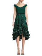 Marchesa Notte Botanical Embellished High-low Dress