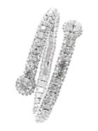 A.b.s. By Allen Schwartz Faceted Coil Wrap Bracelet/silvertone