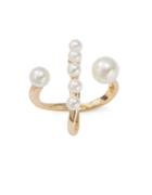 Bcbgeneration 4mm, 6mm, 8mm Simulated Pearl Crisscross Open Ring