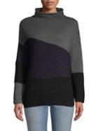 French Connection Colorblock High-neck Wool Blend Sweater