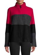 Karl Lagerfeld Paris Colorblock Funnelneck Jacket