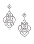 Carolee Silvertone Crystal Openwork Earrings
