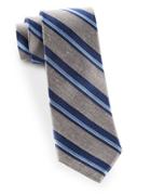The Tie Bar Social Stripe Silk And Linen Tie