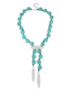 Robert Lee Morris Soho Santa Fe Turquoise And Silver Long Y-necklace