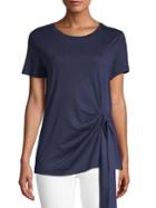 Lord & Taylor Front-knot Cotton Blend Top