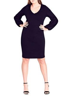 City Chic Plus Blouson Sleeve Dress