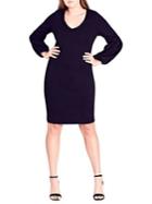 City Chic Plus Blouson Sleeve Dress