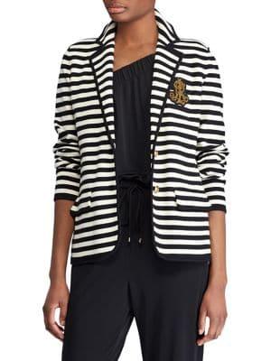 Lauren Ralph Lauren Slim-fit Bullion-patch Stripe Blazer