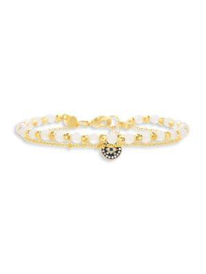 Lord & Taylor Evil Eye Crystal Beaded Double-strand Bracelet