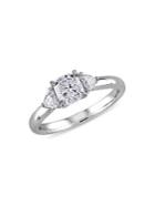 Sonatina 14k White Gold & Diamond Cushion And Heart-cut Engagement Ring
