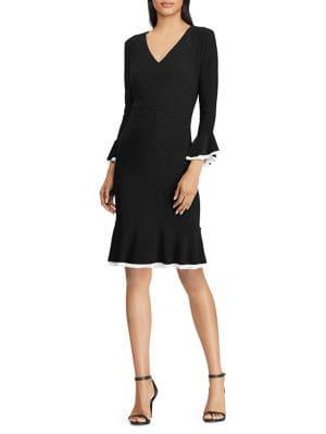 Lauren Ralph Lauren Ruffle Jersey Sheath Dress